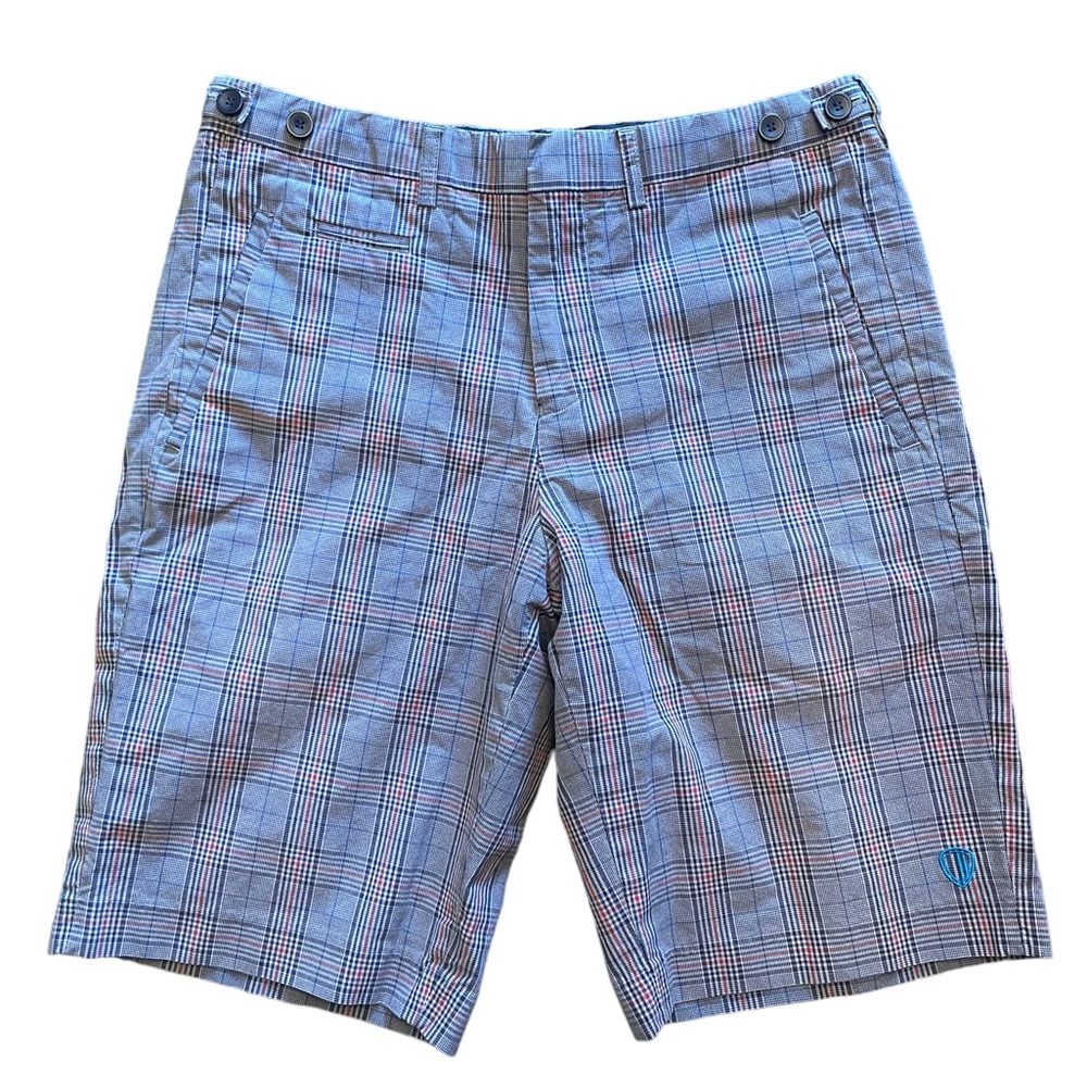 Ben Sherman Plaid Shorts EUC Sz 30 100% Cotton Red & Blue